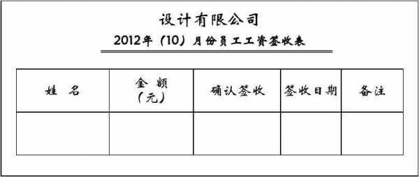 给保姆发工资签收表 保姆工资领取单