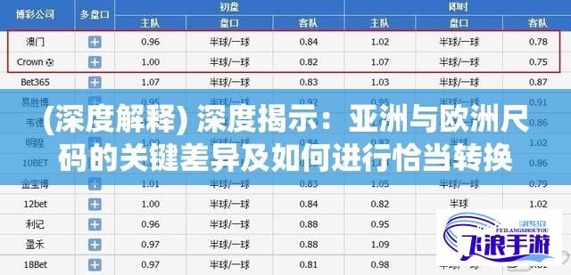 (深度解释) 深度揭示：亚洲与欧洲尺码的关键差异及如何进行恰当转换